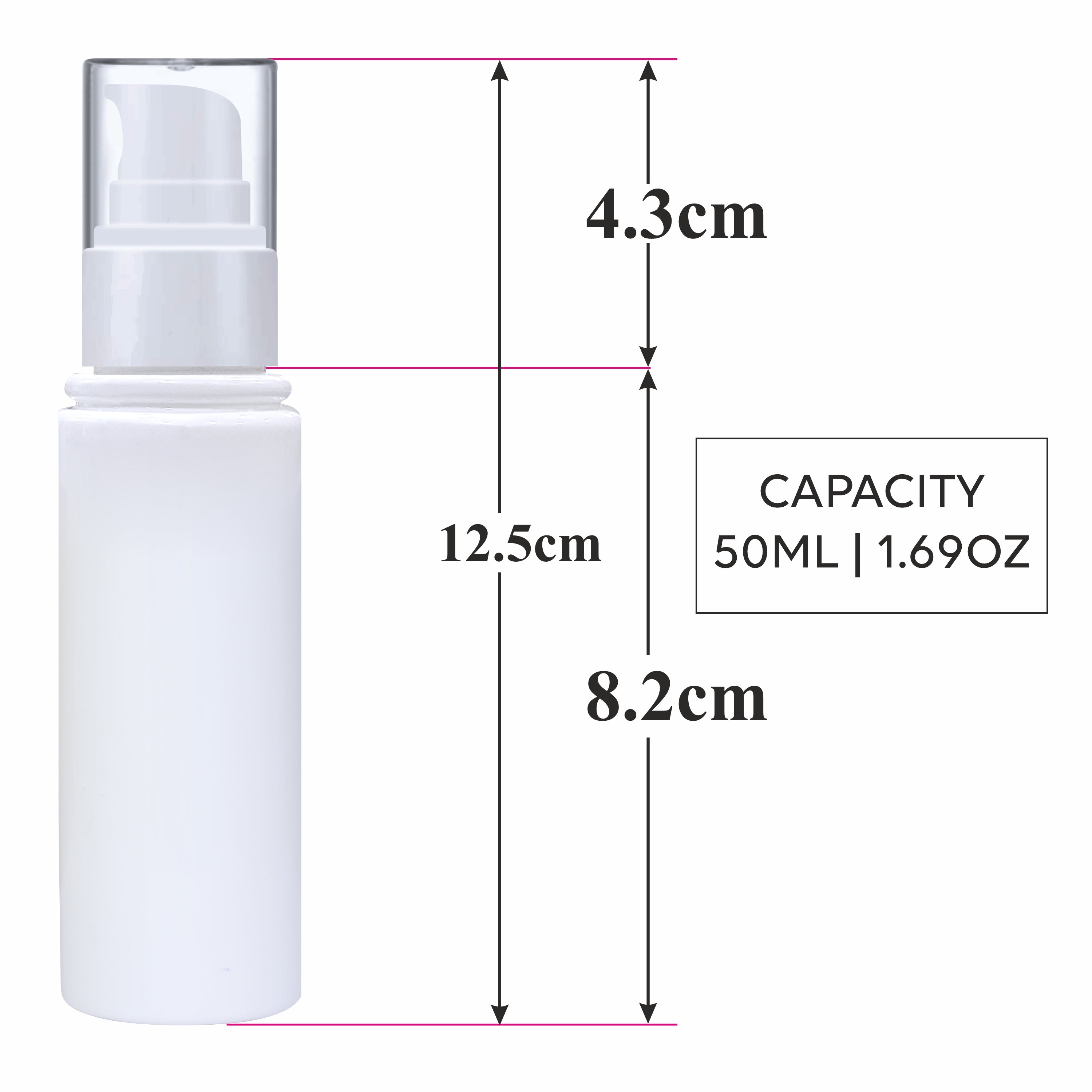 |ZMW60| Milky White Pet Bottle With White Lotion Pump Available Size_50ML