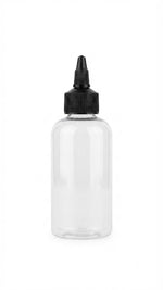 Load image into Gallery viewer, [ZMT151] Transparent Booston Clear Round Bottle With Black Twist top Cap 100 ml , 200 ml &amp; 300 ml

