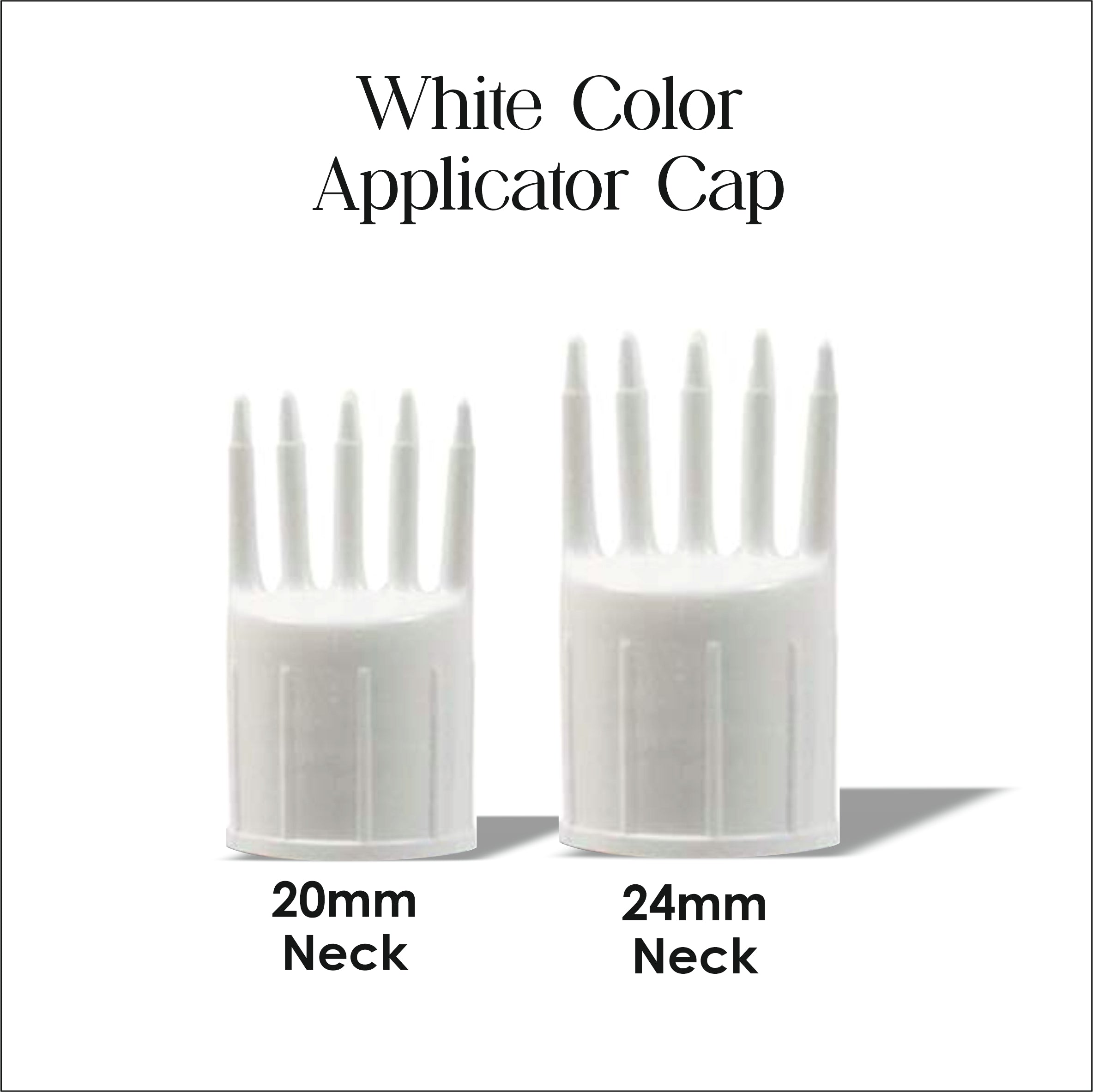 (ZMPC25)  White  Color Applicator Caps- 20mm & 24mm Neck