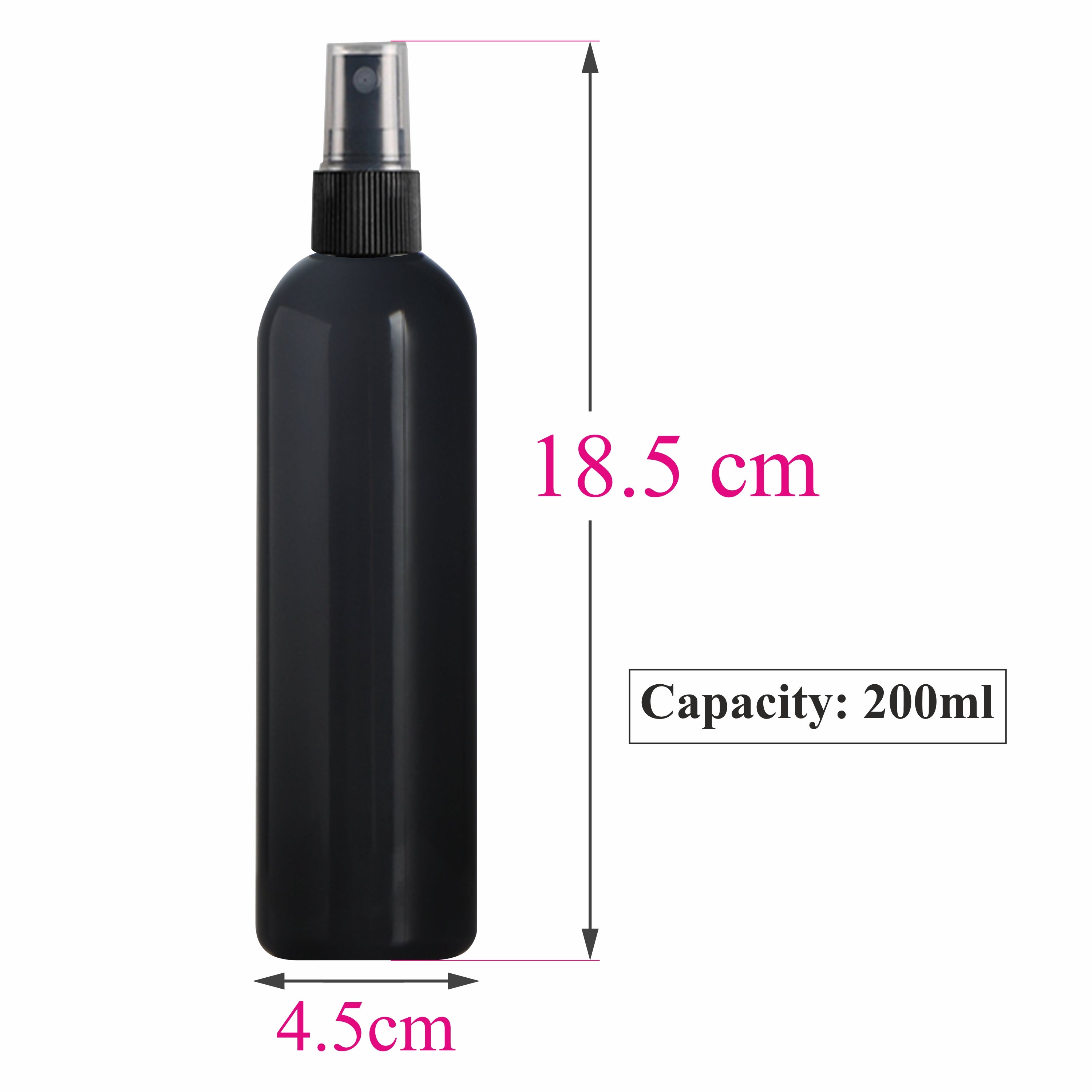 [ZMK44] BLACK COLOR PET ROUND BOTTLE WITH BEAUTIFUL BLACK SPRAY PUMP | 100ML & 200ML