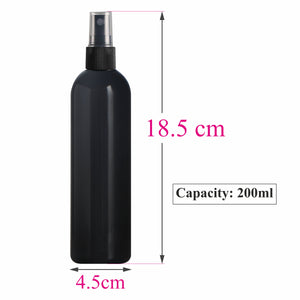 [ZMK44] BLACK COLOR PET ROUND BOTTLE WITH BEAUTIFUL BLACK SPRAY PUMP | 100ML & 200ML