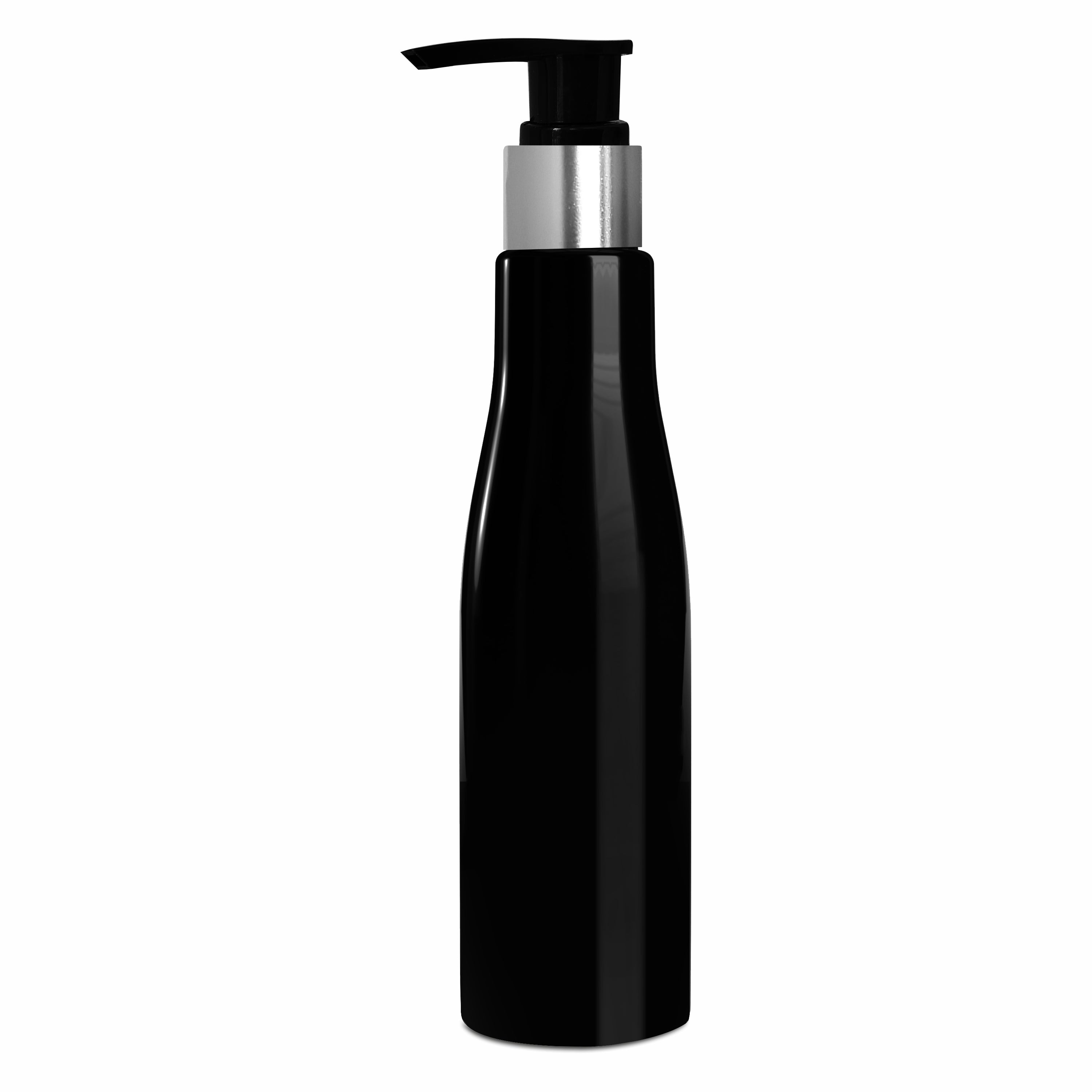 Black Bottle With Silver Plated Black Black Dispenser Pump-200 ML [ZMK16]