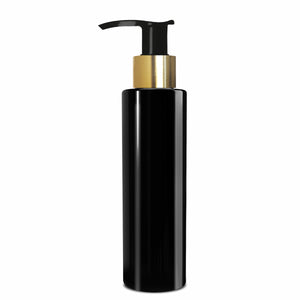 Black Color Premium Empty Pet Bottles With Gold Plated Black Dispenser Pump 200ML [ZMK40]