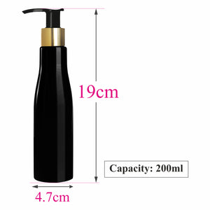 [ZMK26] Black Bottle With Gold  Black Dispenser Pump - 200ml