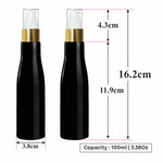 Load image into Gallery viewer, |zmk09| Black Color Bottle With Gold Plated White Mist Pump-100ml-200ml

