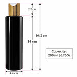 Load image into Gallery viewer, Black Color Premium Empty Pet Bottles With Gold Plated  Disktop Cap 200ML [ZMK42]
