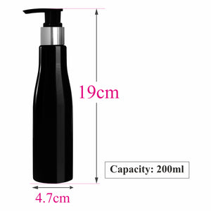 Black Bottle With Silver Plated Black Black Dispenser Pump-200 ML [ZMK16]