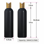Load image into Gallery viewer, |ZMK23| BLACK COLOR BOTTLE WITH GOLDEN/WHITE DISKTOP CAP Available Size: 200ml

