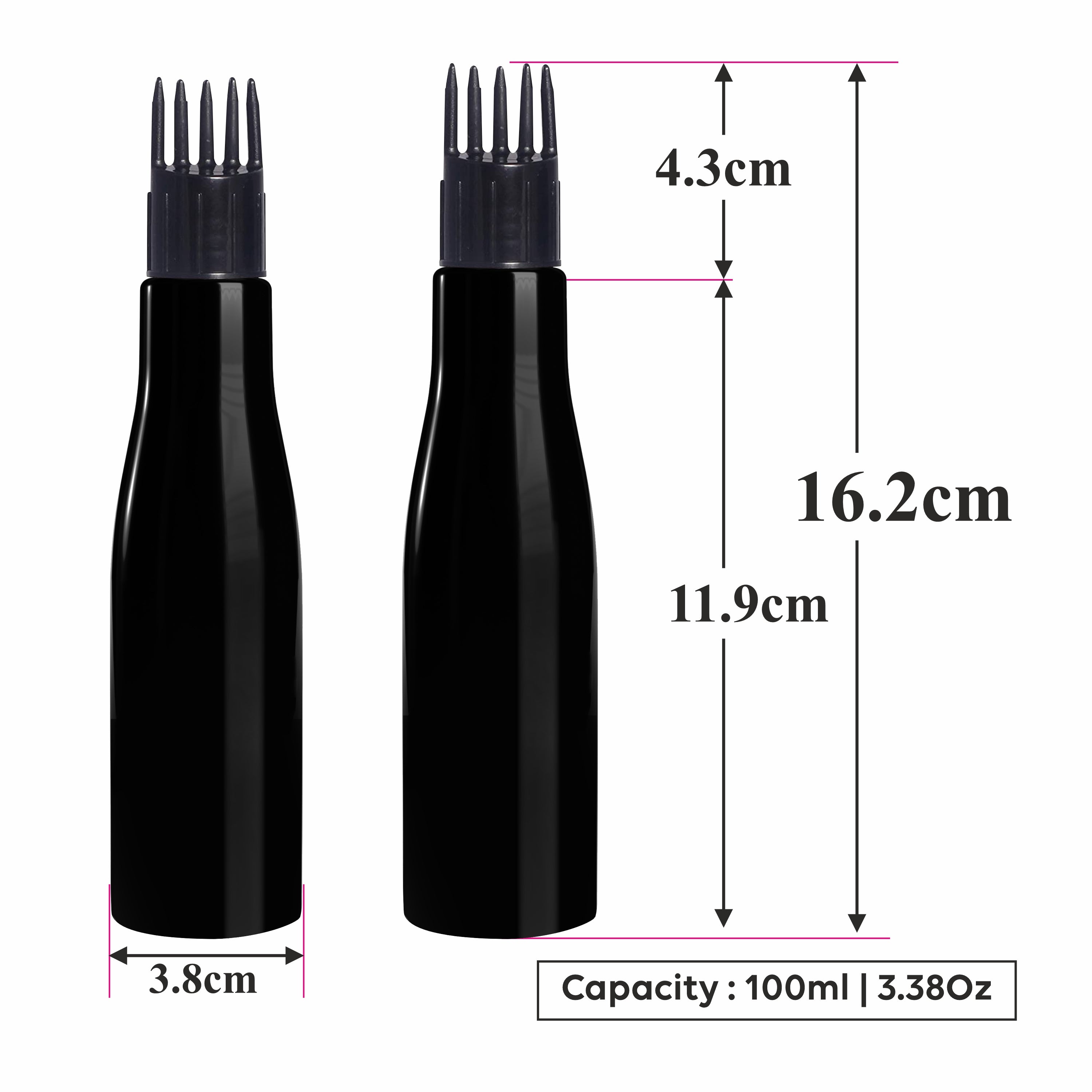 |ZMK24| BLACK COLOR BOTTLE WITH BLACK APPICATOR CAP Available Size: 100ml, 200ml