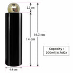 Load image into Gallery viewer, Black Color Premium Empty Pet Bottles With Gold Plated Dome Cap 200ML [ZMK43]
