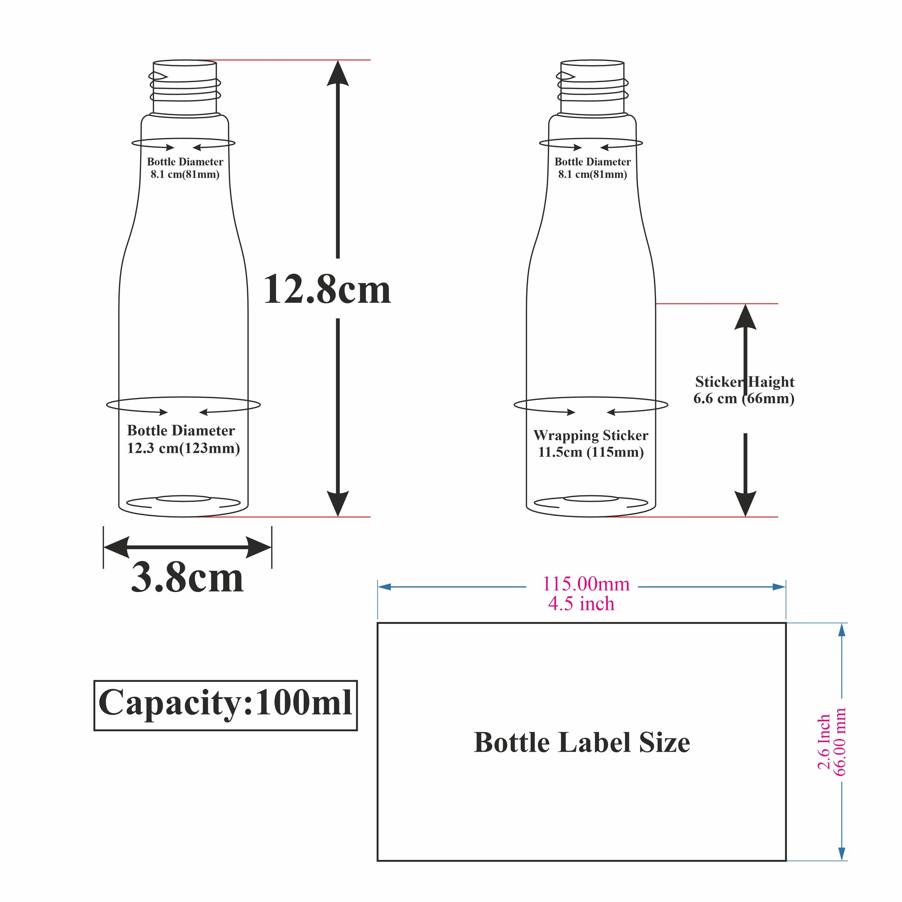 ZMK32 | BLACK COLOR ASTA BOTTLE WITH BLACK LOTION PUMP, TRANSPARENT AIRLESS CAP | 100ML & 200ML