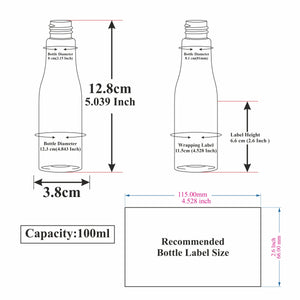 [ZMK07] Black Asta Bottle With Black Screw Cap - 100ml & 200ml
