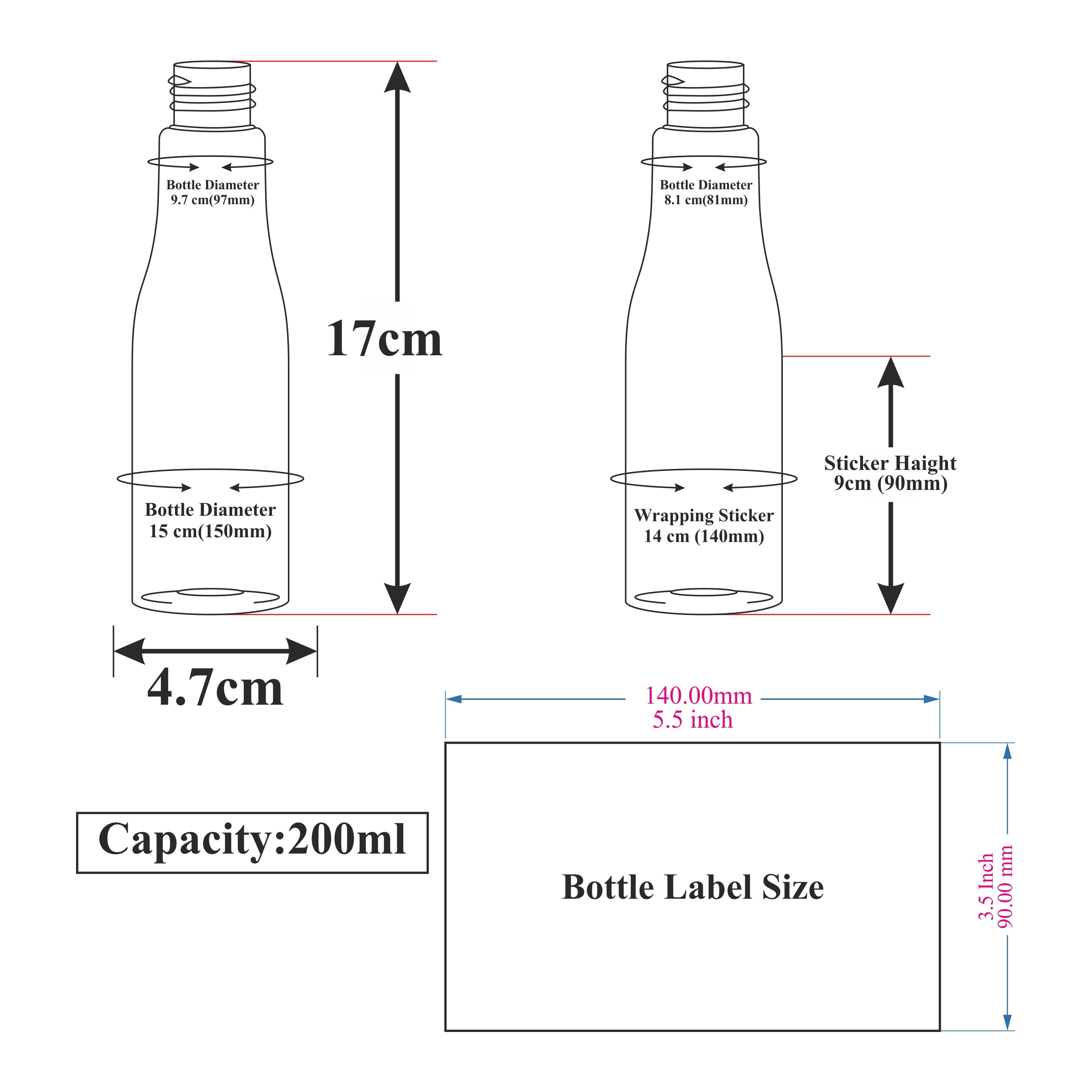 [ZMK26] Black Bottle With Gold  Black Dispenser Pump - 200ml