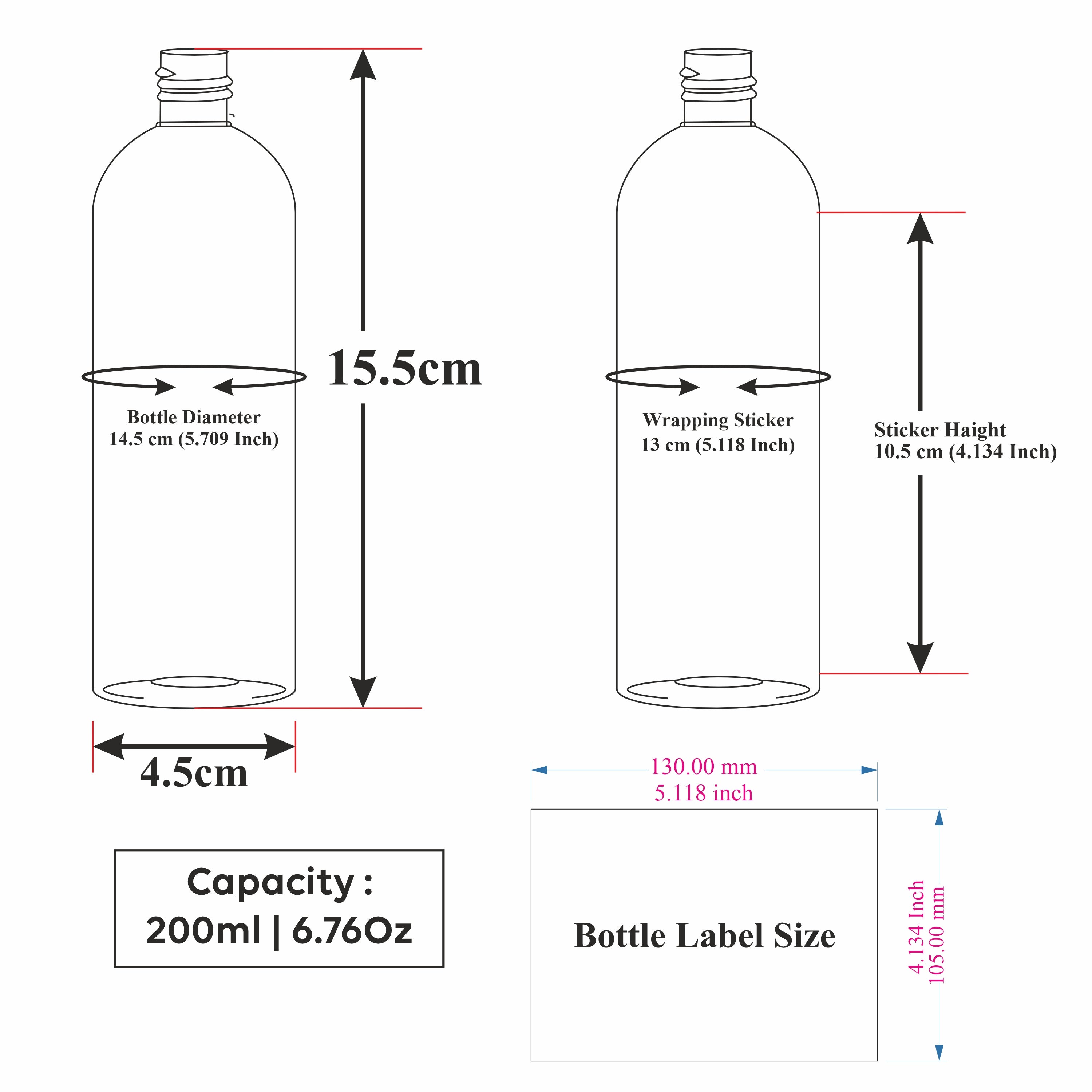 |ZMK23| BLACK COLOR BOTTLE WITH GOLDEN/WHITE DISKTOP CAP Available Size: 200ml