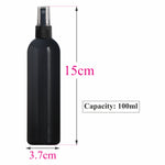 Load image into Gallery viewer, [ZMK44] BLACK COLOR PET ROUND BOTTLE WITH BEAUTIFUL BLACK SPRAY PUMP | 100ML &amp; 200ML
