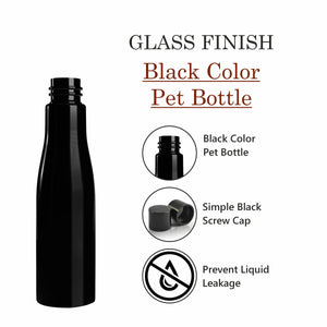 [ZMK07] Black Asta Bottle With Black Screw Cap - 100ml & 200ml