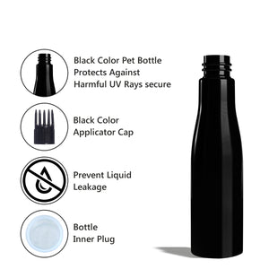 |ZMK24| BLACK COLOR BOTTLE WITH BLACK APPICATOR CAP Available Size: 100ml, 200ml