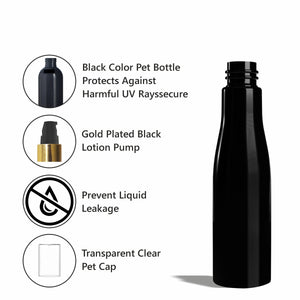 Black Color Bottle With Gold Plated  Black Lotion Pump-100ml-200ml [ZMK12]