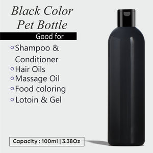 Black Color Bottle With Black Flip Top Cap-100ml & 200ML [ZMK05]