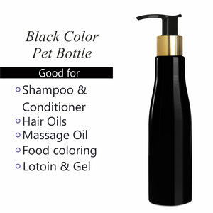 [ZMK26] Black Bottle With Gold  Black Dispenser Pump - 200ml