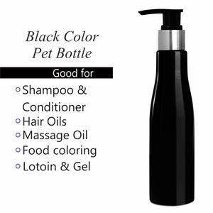 Black Bottle With Silver Plated Black Black Dispenser Pump-200 ML [ZMK16]