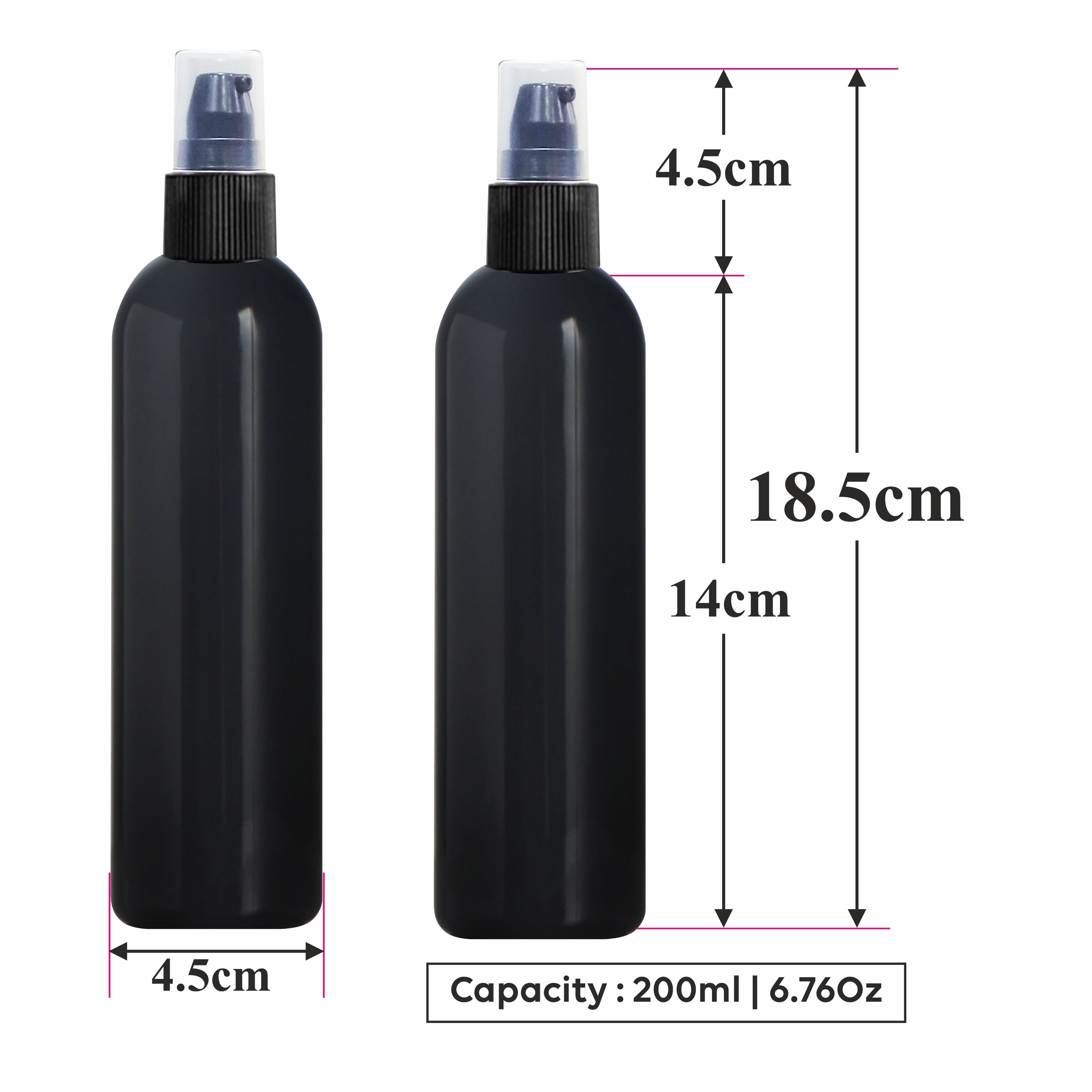 |ZMK25|  BLACK COLOR BOTTLE WITH BLACK  LOTION PUMP Available Size: 100ml, 200ml