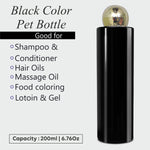 Load image into Gallery viewer, Black Color Premium Empty Pet Bottles With Gold Plated Dome Cap 200ML [ZMK43]
