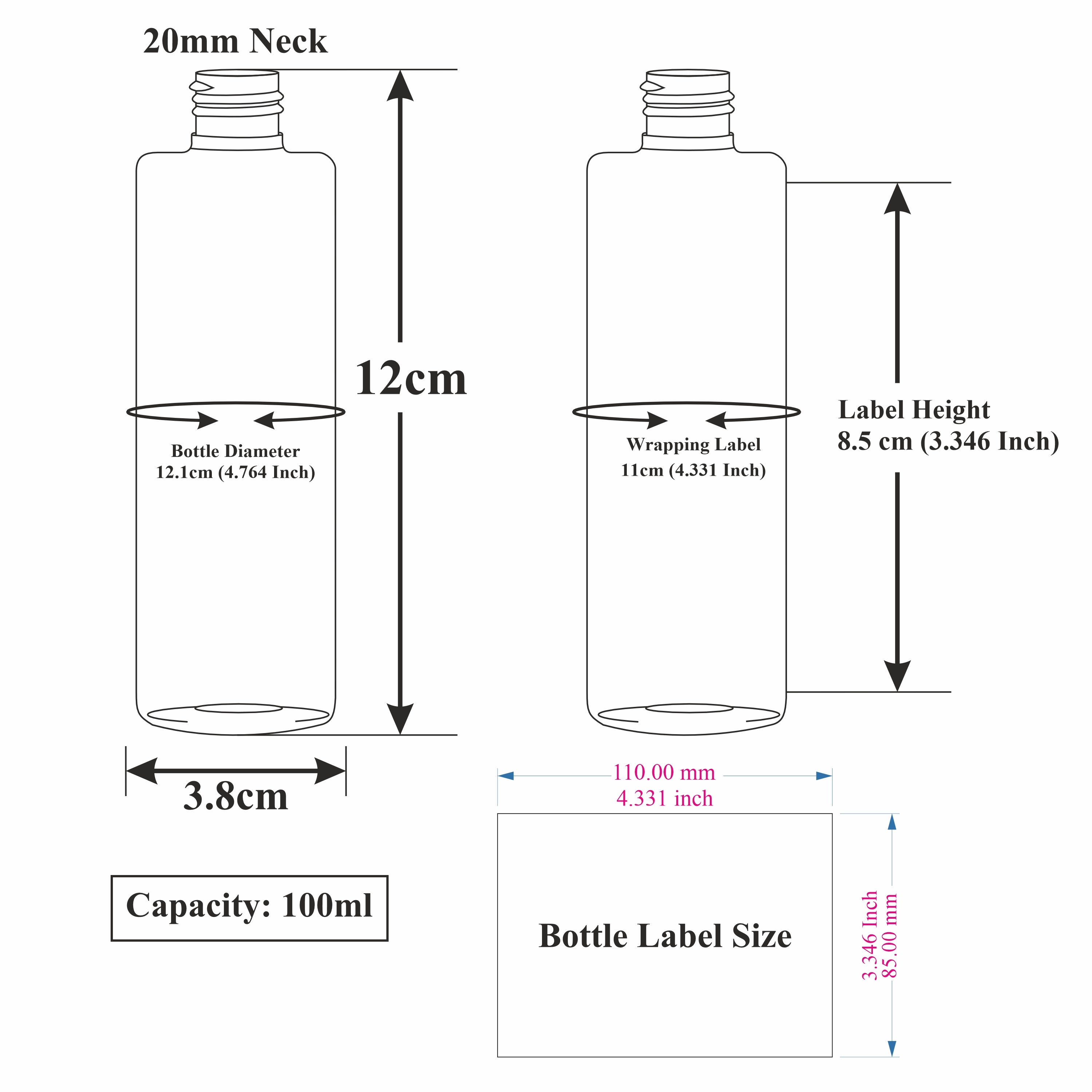 Black Color Premium Empty Pet Bottles With Gold Plated Flip-Top Cap 100ML, 200ML [ZMK35]