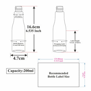 [ZMK07] Black Asta Bottle With Black Screw Cap - 100ml & 200ml