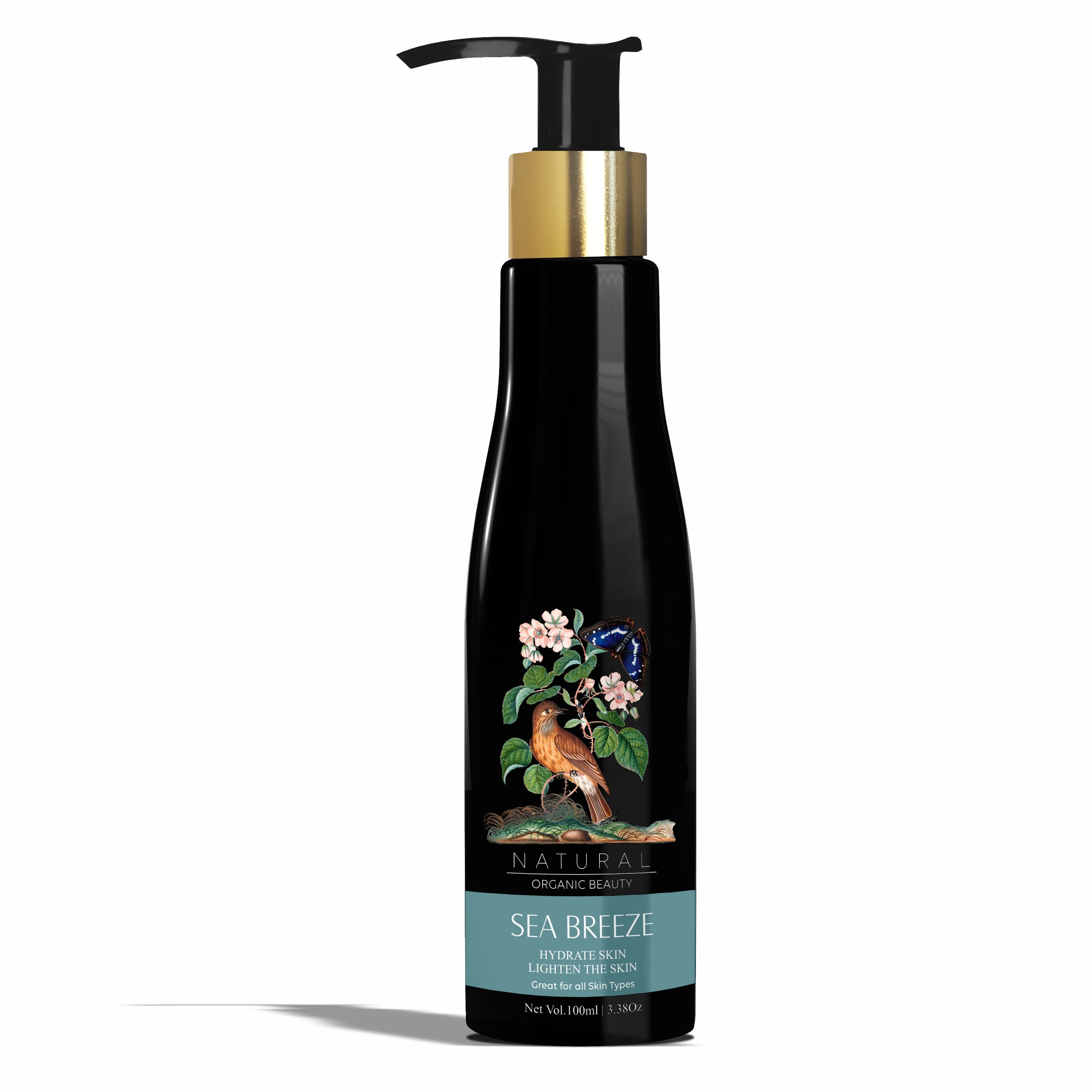 [ZMK26] Black Bottle With Gold  Black Dispenser Pump - 200ml