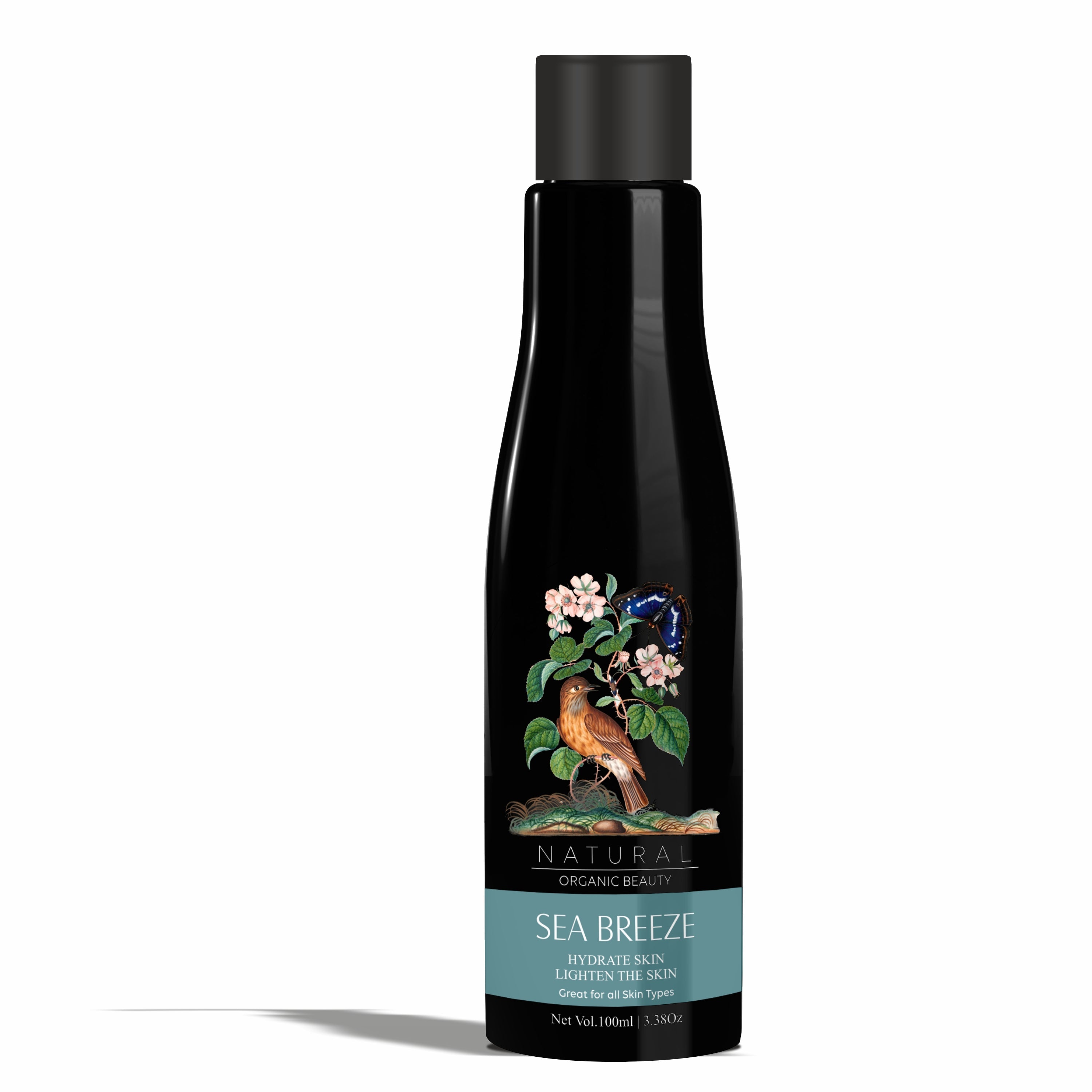 [ZMK07] Black Asta Bottle With Black Screw Cap - 100ml & 200ml
