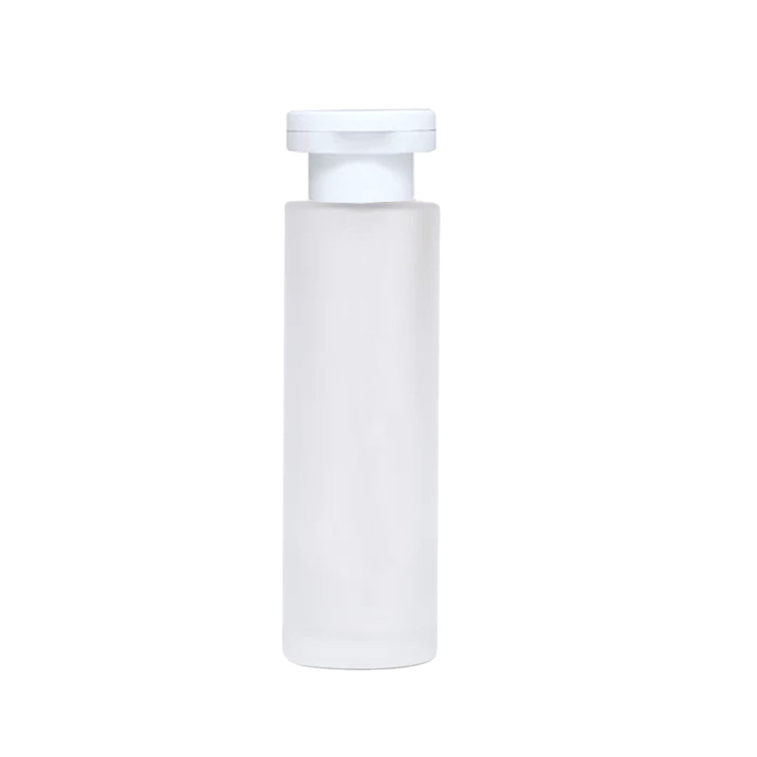 ( ZMG103) Frosted Glass Bottle with White Elite Cap 30ml, 50ml