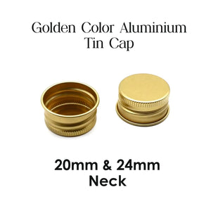 (ZMPC27) Golden Color Aluminium  Tin Cap -  20mm, 24mm