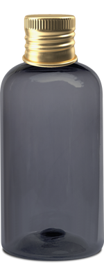 Load image into Gallery viewer, [ZMT122] Round Shoulder Grey Bottle With Gold  Tin Screw Cap 100ml, 200ml &amp; 300ml
