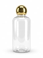 Load image into Gallery viewer, [ZMT133] Transparent Clear Round Bottle With Golden Dome Cap  100 ml , 200 ml &amp; 300 ml
