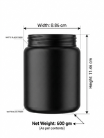 Load image into Gallery viewer, [ZMJ19] Black Color Micra Jar With Golden Streak Cap- 250gm
