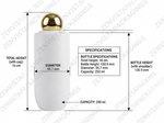 Load image into Gallery viewer, [ZMWH11] HDPE White Cupbase Bottle With Gold Dome Cap - 100 &amp; 250ml
