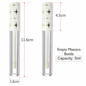 Lip Gloss/ Lip Stick Tube White Color Cap with Gold Plated Stars- 5ml [ZMG80]