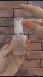 Load and play video in Gallery viewer, Beautiful Frosted Glass Bottle With White AS Mist Spray [ZMG58] 25ML, 30ML, 50ML &amp; 100ml
