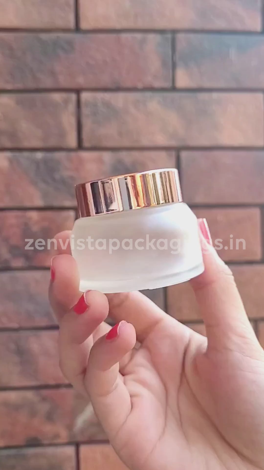 ZMJ37 | BEAUTIFUL FROSTED GLASS JAR WITH ROSE GOLD METALIZED CAP | 30GM & 50GM