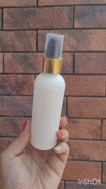 Load and play video in Gallery viewer, |ZMW52| Milky White Bottle With Black lotion Pump And Gold Plated Cap ZMW52 Available Size_100ML
