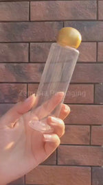 Load and play video in Gallery viewer, Frosted Bottle With Gold Color Dome Cap -200ml [ZMT07]
