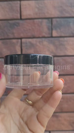 Load and play video in Gallery viewer, ZMJ31 |  TRANSPARENT ACRYLIC SHAN JAR WITH BLACK LID |  200GM
