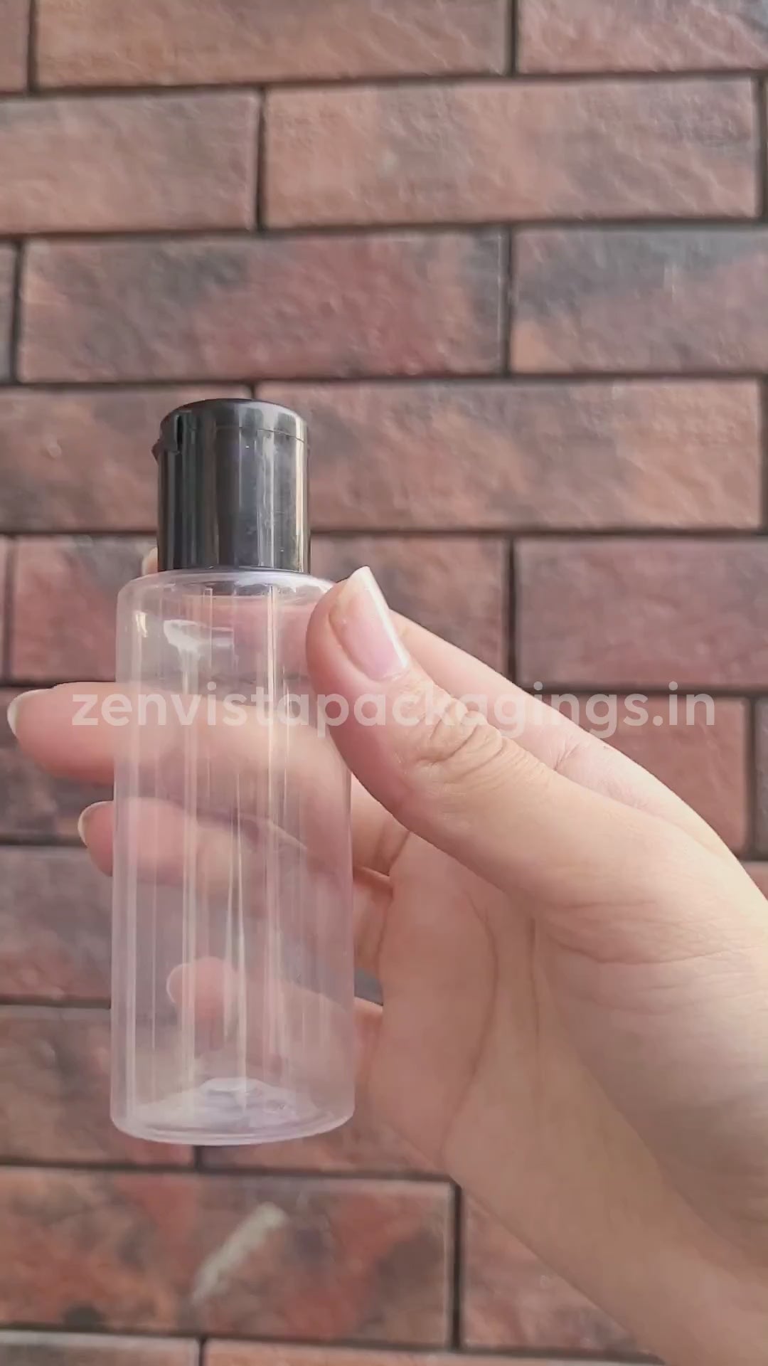 ZMT67| Transparent GLI Bottle with Black Flip top Cap |- 25ml, 30ml, 50ml
