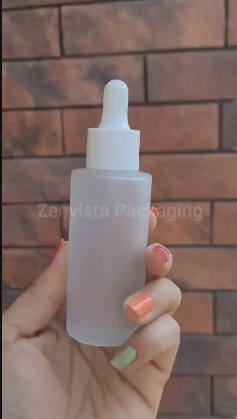 Frosted Glass Bottle with White Dropper 25ml, 30ml, 50ml & 100ml [ZMG31]