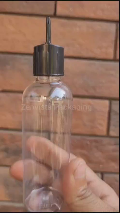 Transparent Bottle With Applicator Cap (Inner Plug Included)-100ml-200ml [ZMT11]