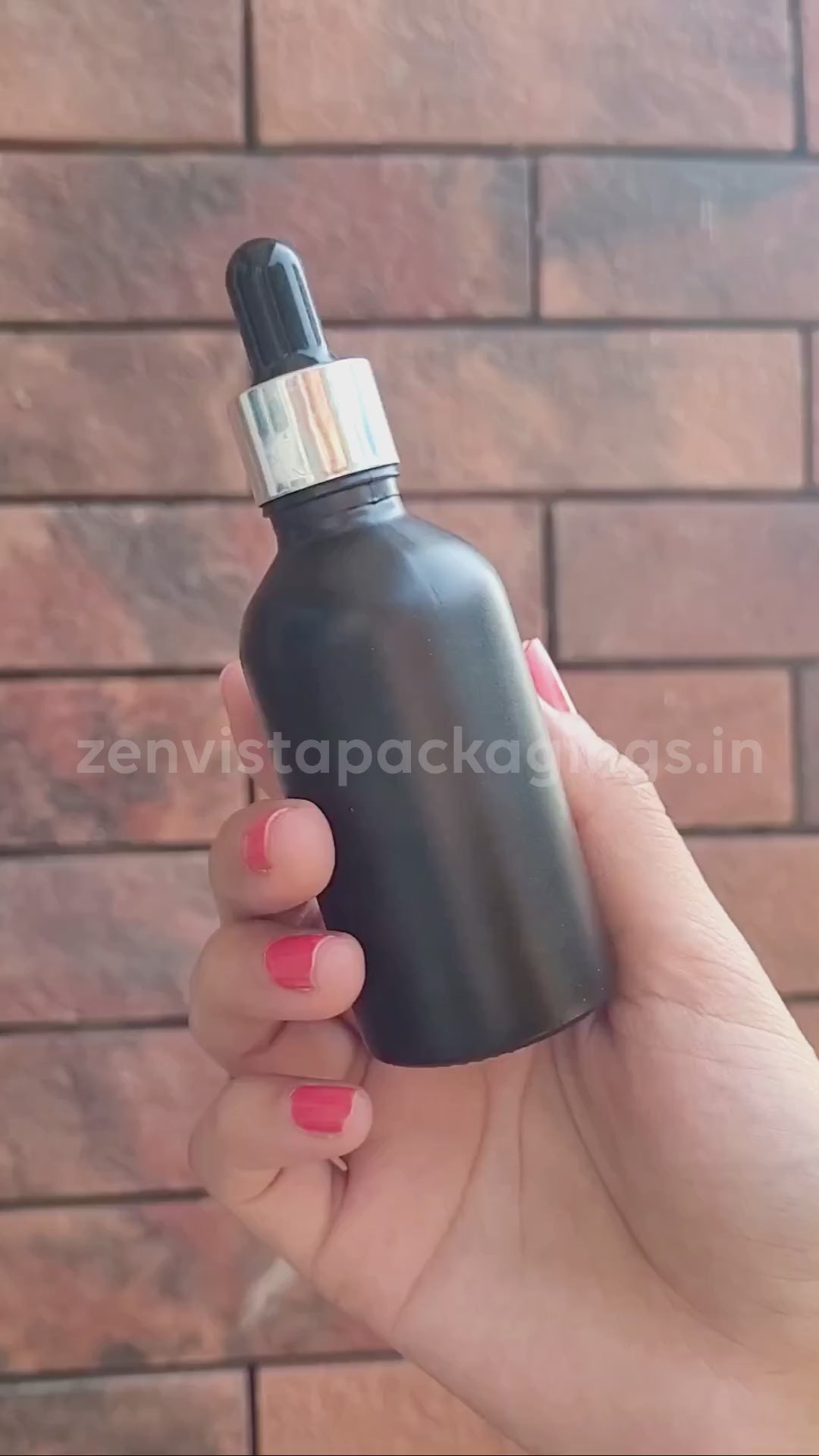 Black Color Bottle With Silver Plated Black Dropper- 25ml,30ml [ZMG04]