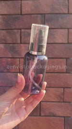 Load and play video in Gallery viewer, Transparent Black Color Pet Bottle With AS Black Lotion Pump 100ml [ZMT109]
