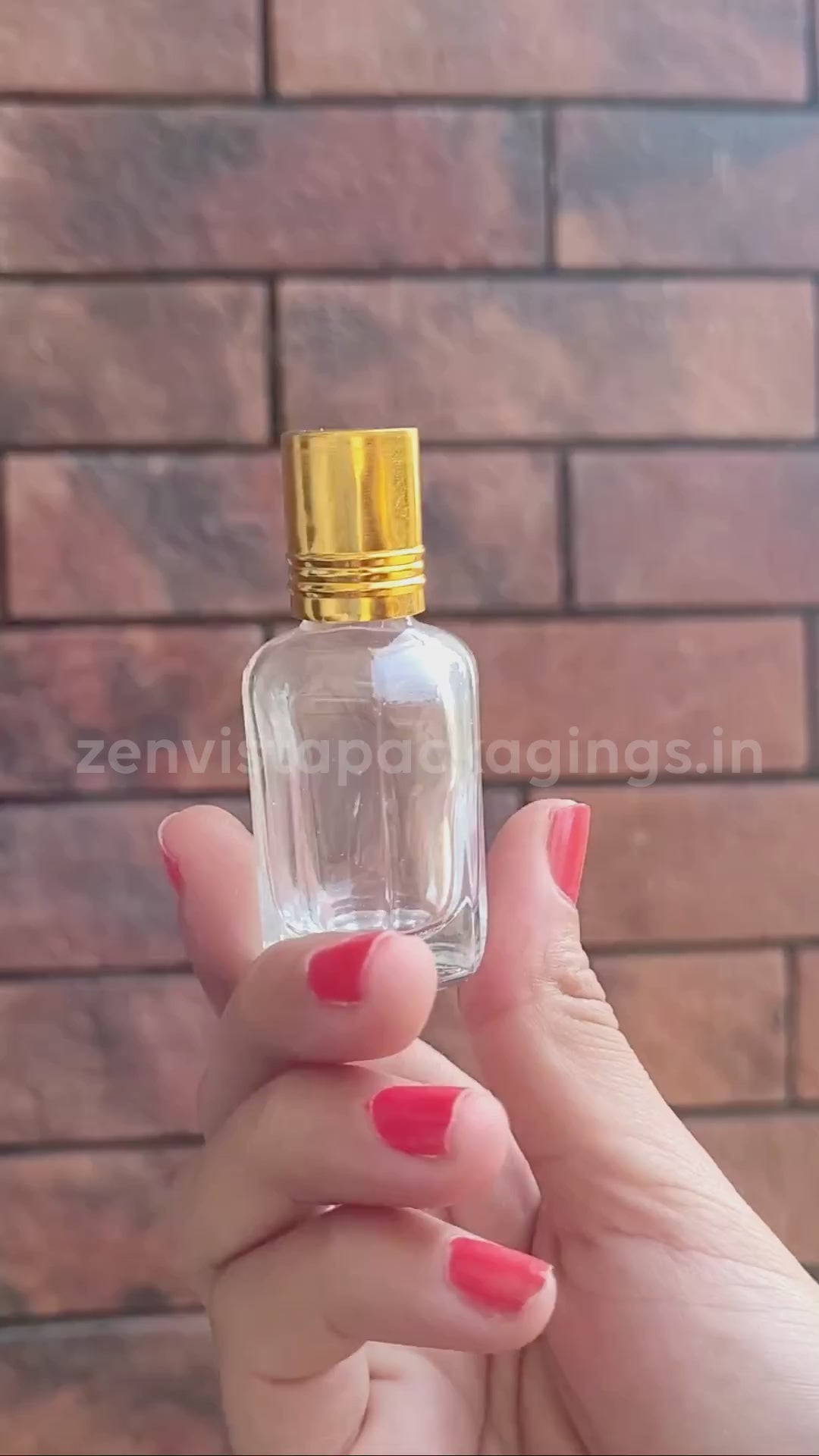 ZMG89| Transparent Clear Empty Fragrance Attar Glass Bottle with Pet Roller Ball - 3ml, 6ml, 12ml,