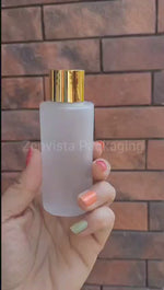 Load and play video in Gallery viewer, Frosted Glass Bottle With Golden Screw Cap [ZMG35]  25ML, 30ML, 50ML &amp; 100ML

